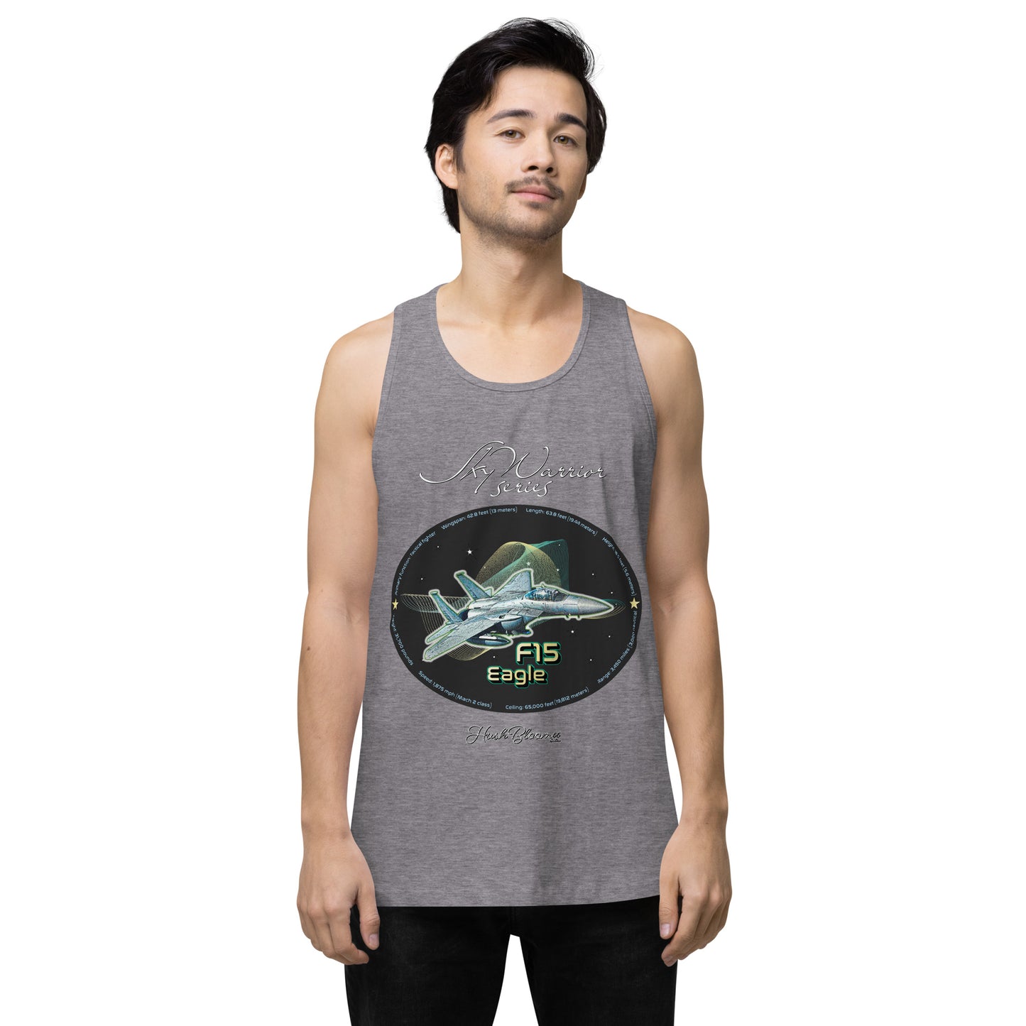 Athletic Heather - F15 Eagle Men’s premium tank top