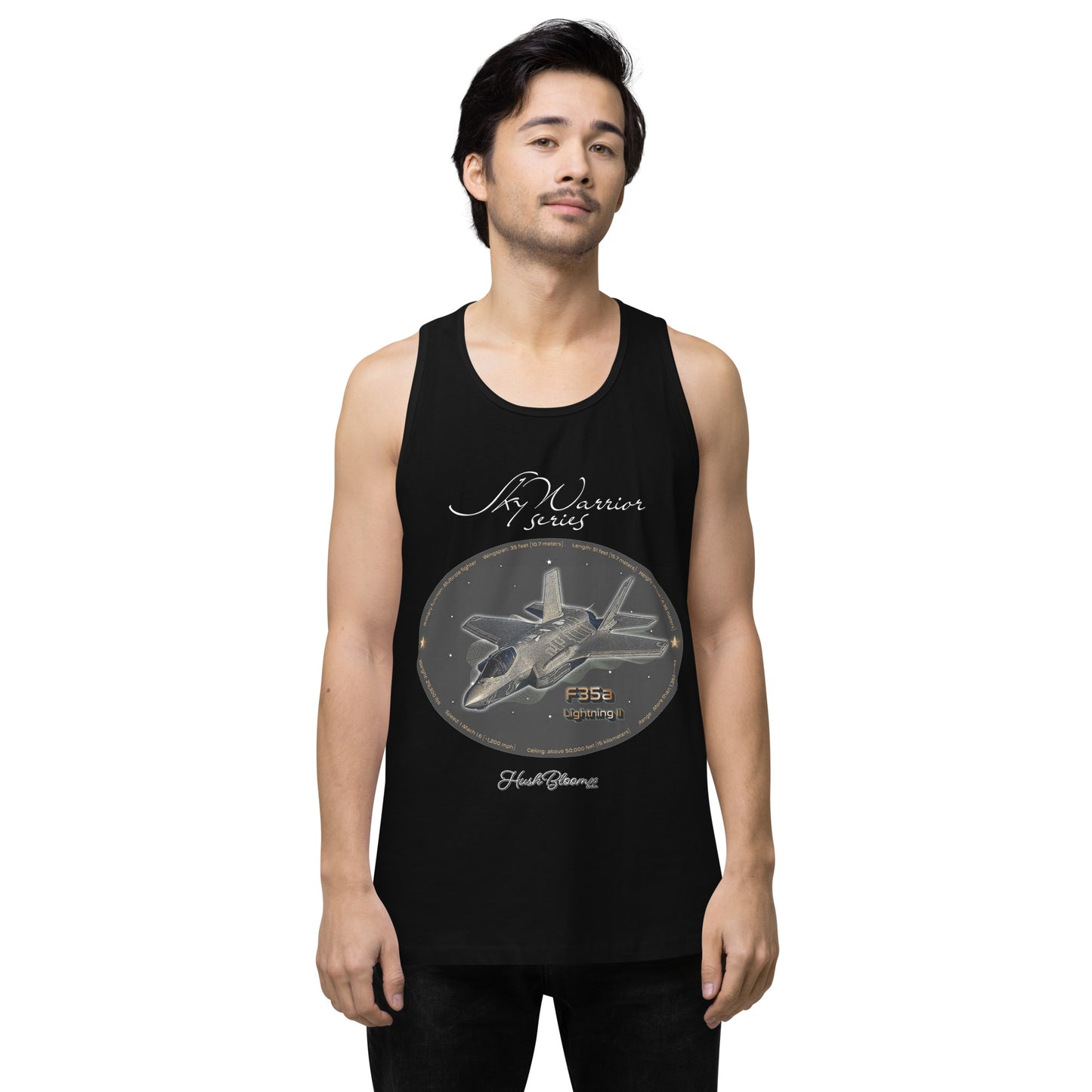Black - F35A Lightning Men’s premium tank top
