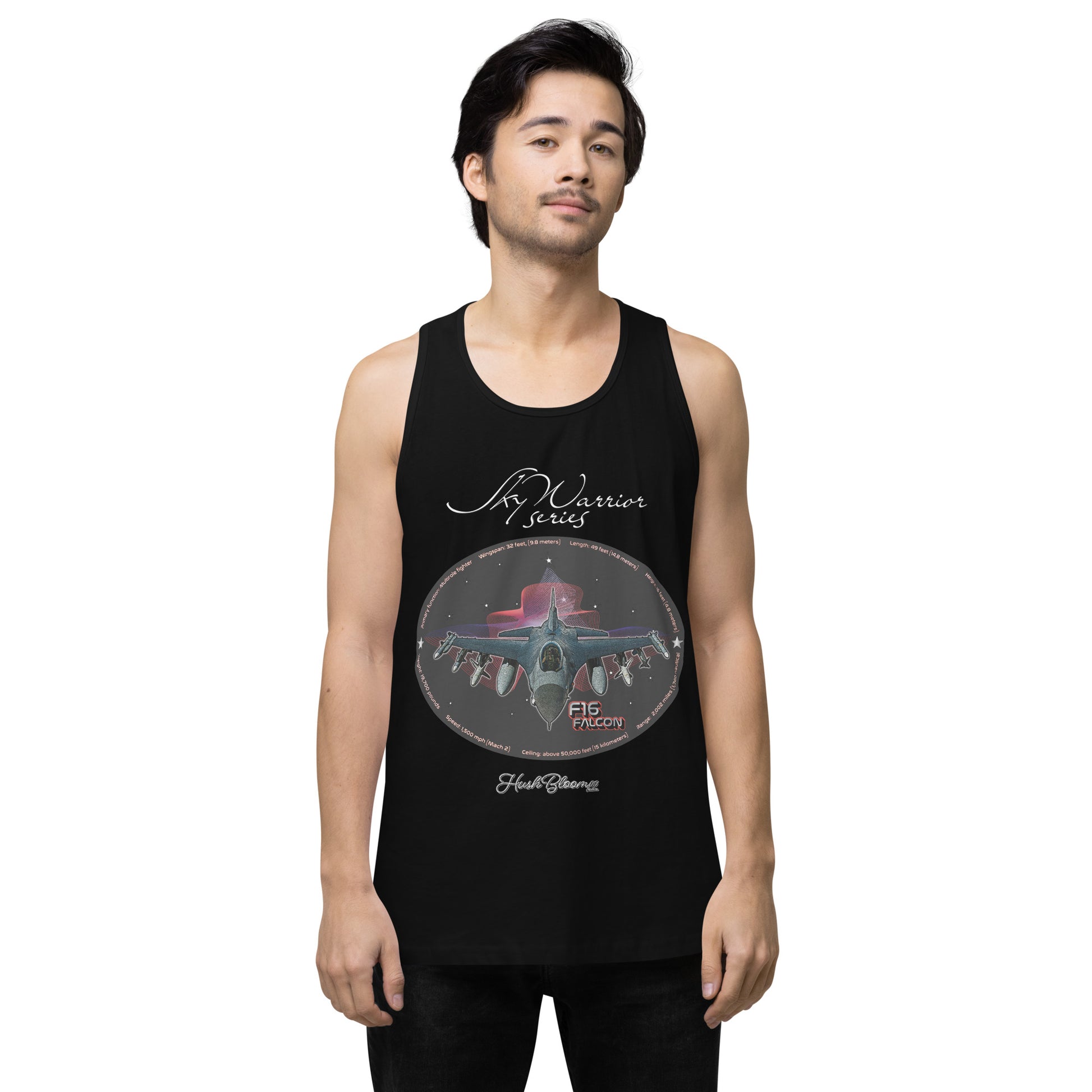 Black - F16 Falcon Men’s premium tank top