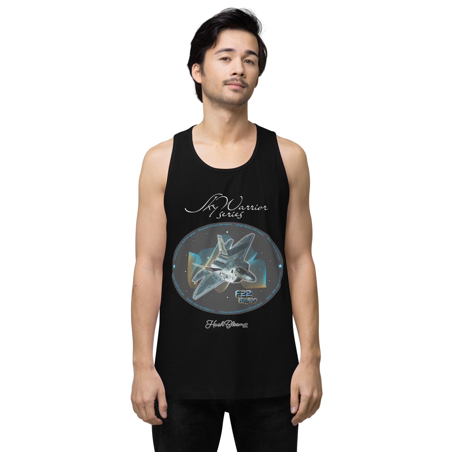Black - F22 Raptor Men’s premium tank top