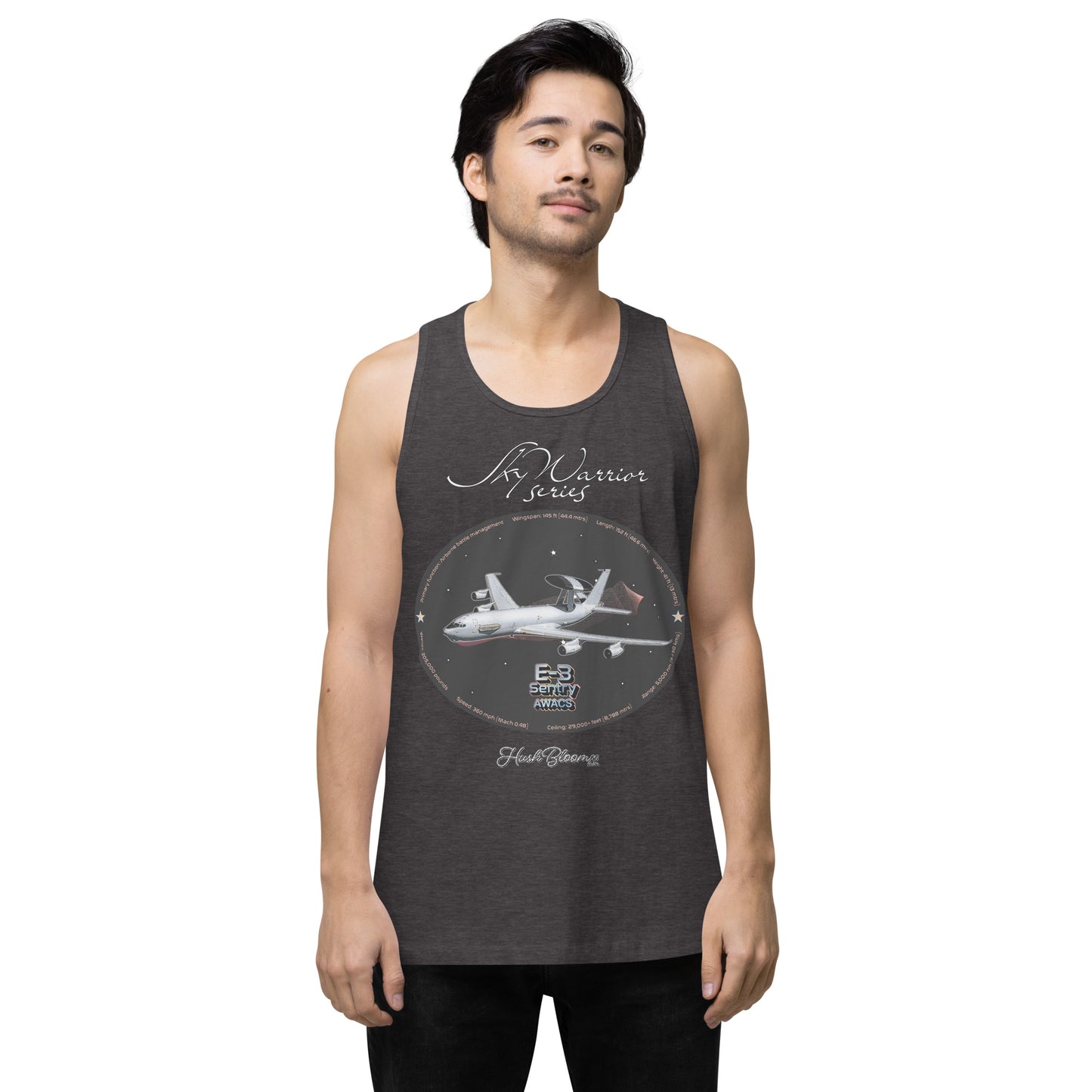 Charcoal Heather - C17 Globe Master III Men’s premium tank top
