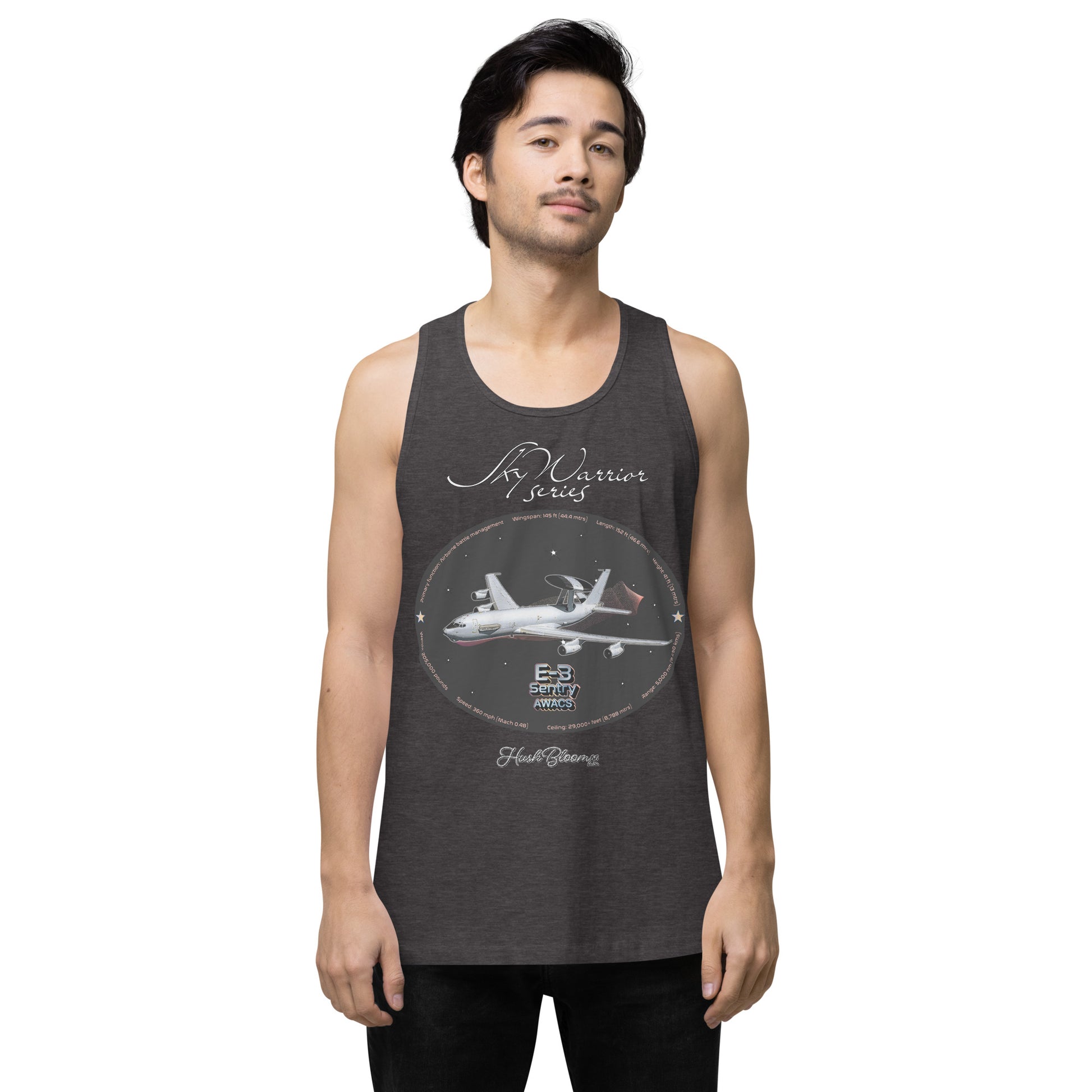 Charcoal Heather - C17 Globe Master III Men’s premium tank top