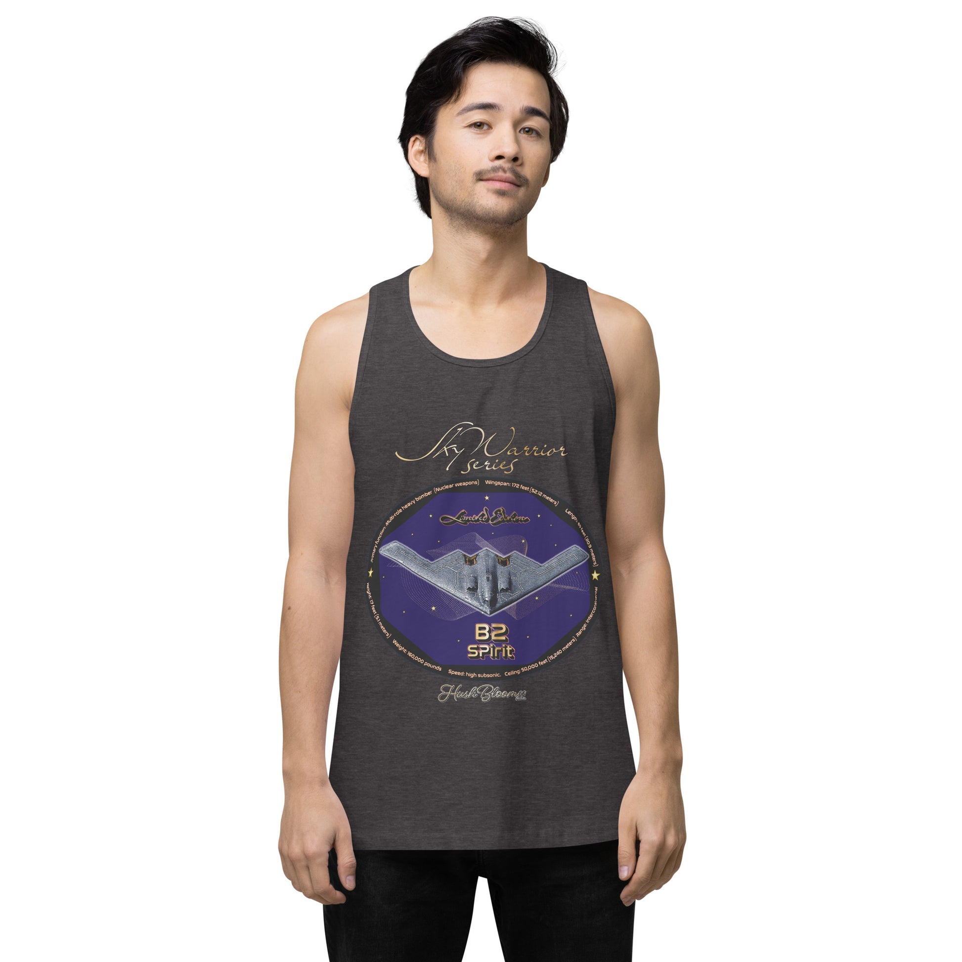 Charcoal Heather - B2 Spirit (Limited Edition) Men’s premium tank top