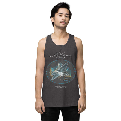 Charcoal Heather - F22 Raptor Men’s premium tank top