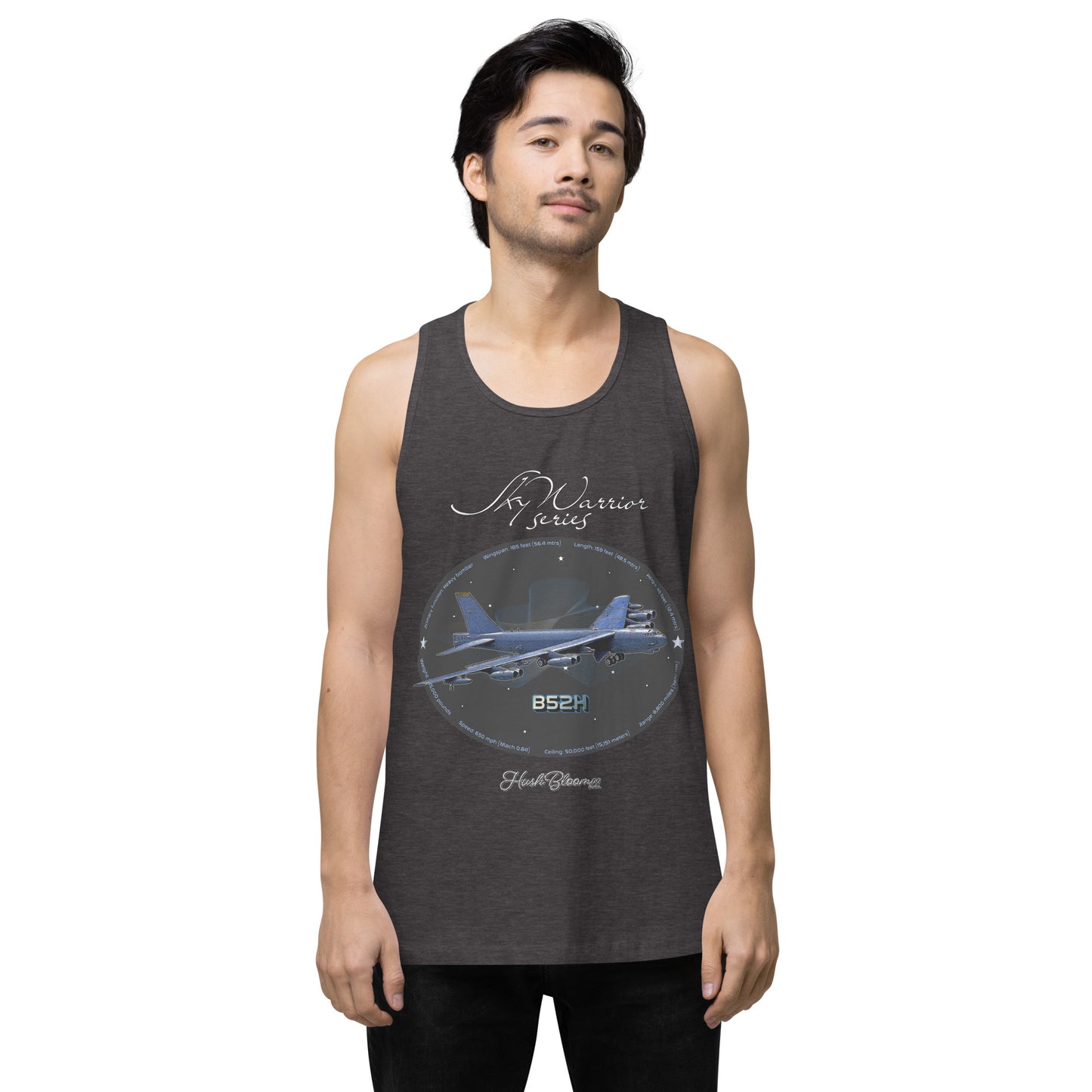 Charcoal Heather - B52H Stratofortress Men’s premium tank top