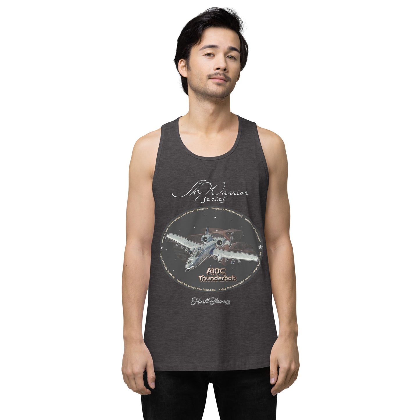 Charcoal Heather - A10C Thunderbolt Men’s premium tank top