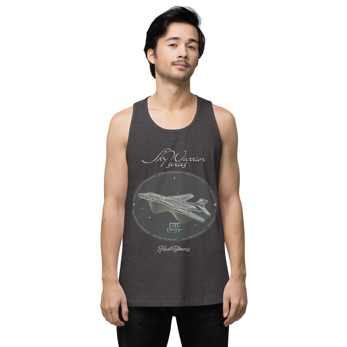Charcoal Heather - B1B Lancer Men’s premium tank top