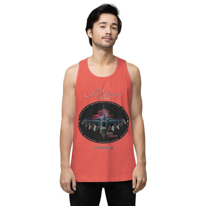 Coral - F16 Falcon Men’s premium tank top