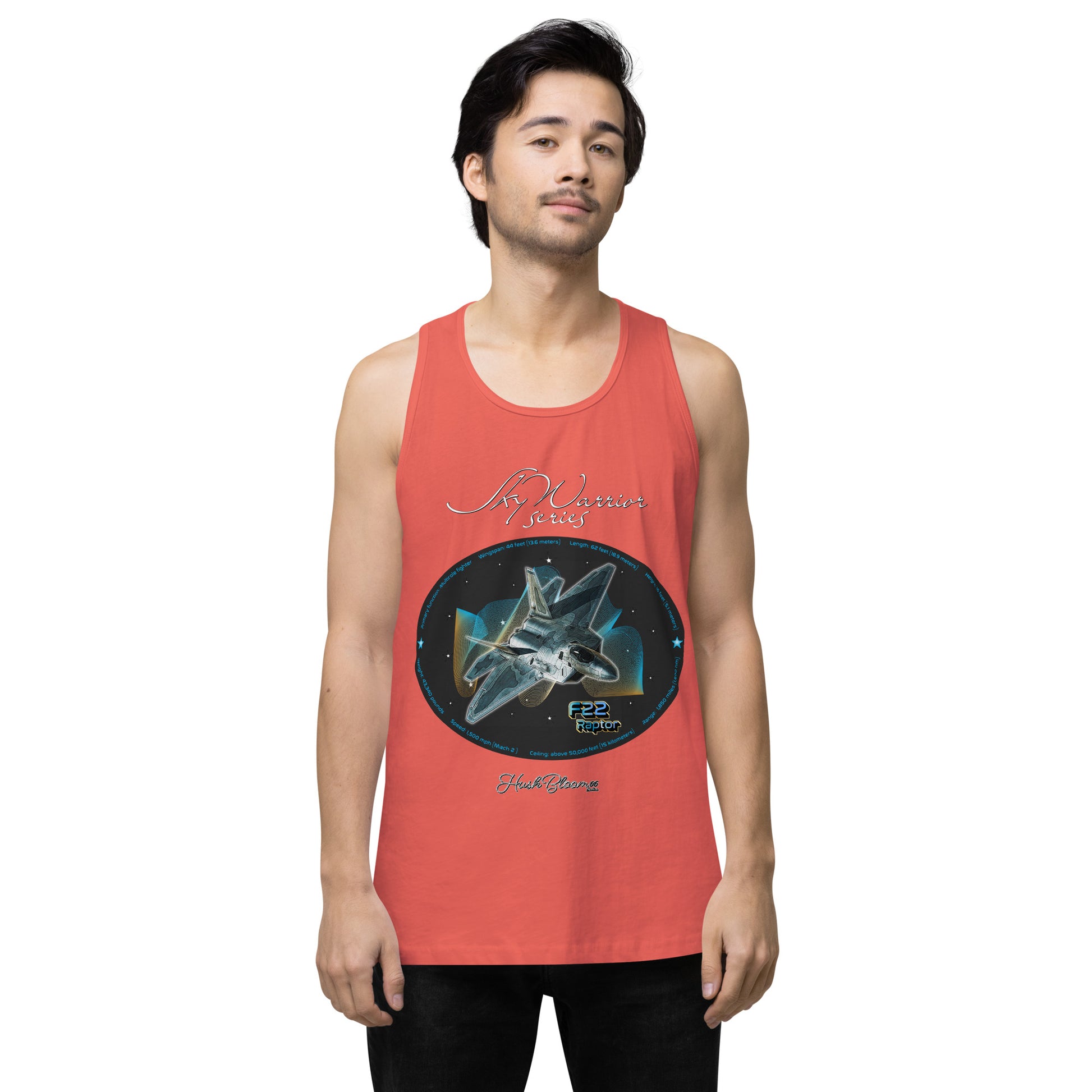 Coral - F22 Raptor Men’s premium tank top