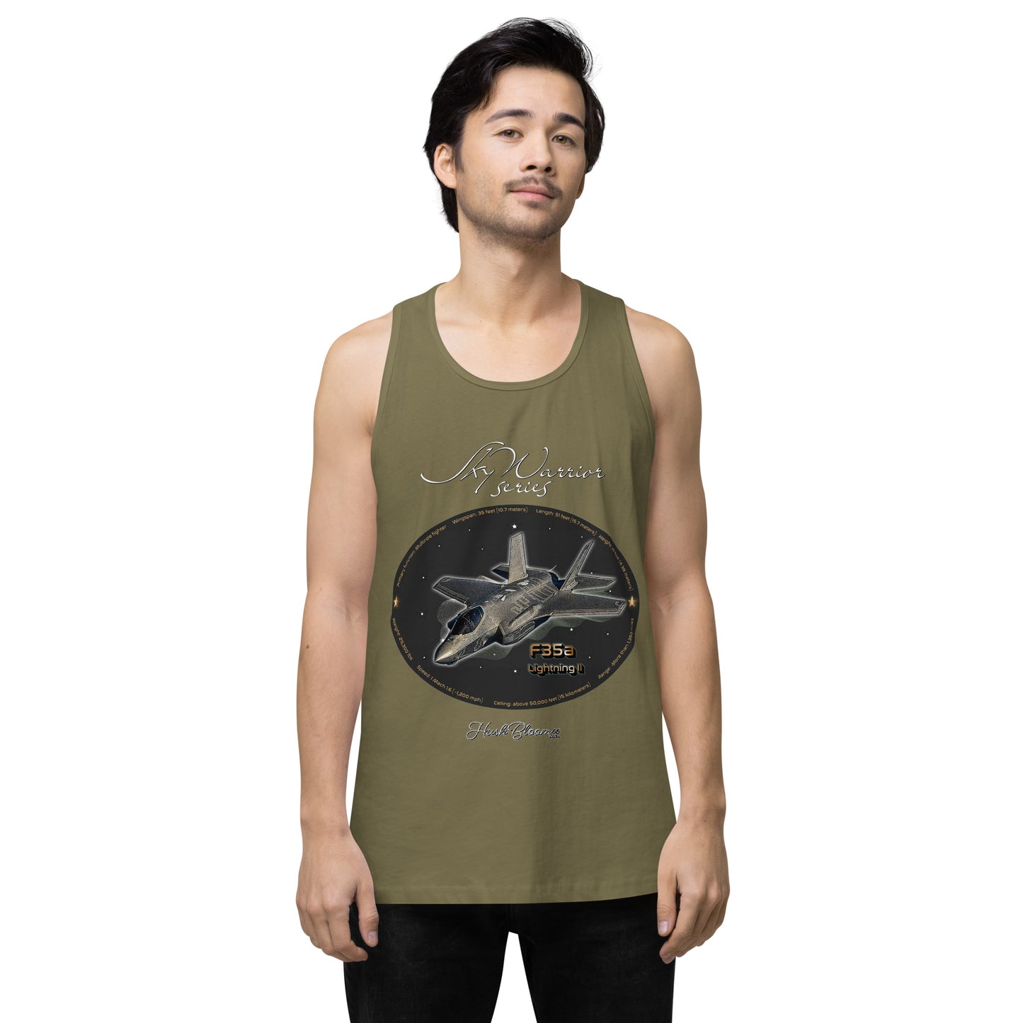 Military Green - F35A Lightning Men’s premium tank top