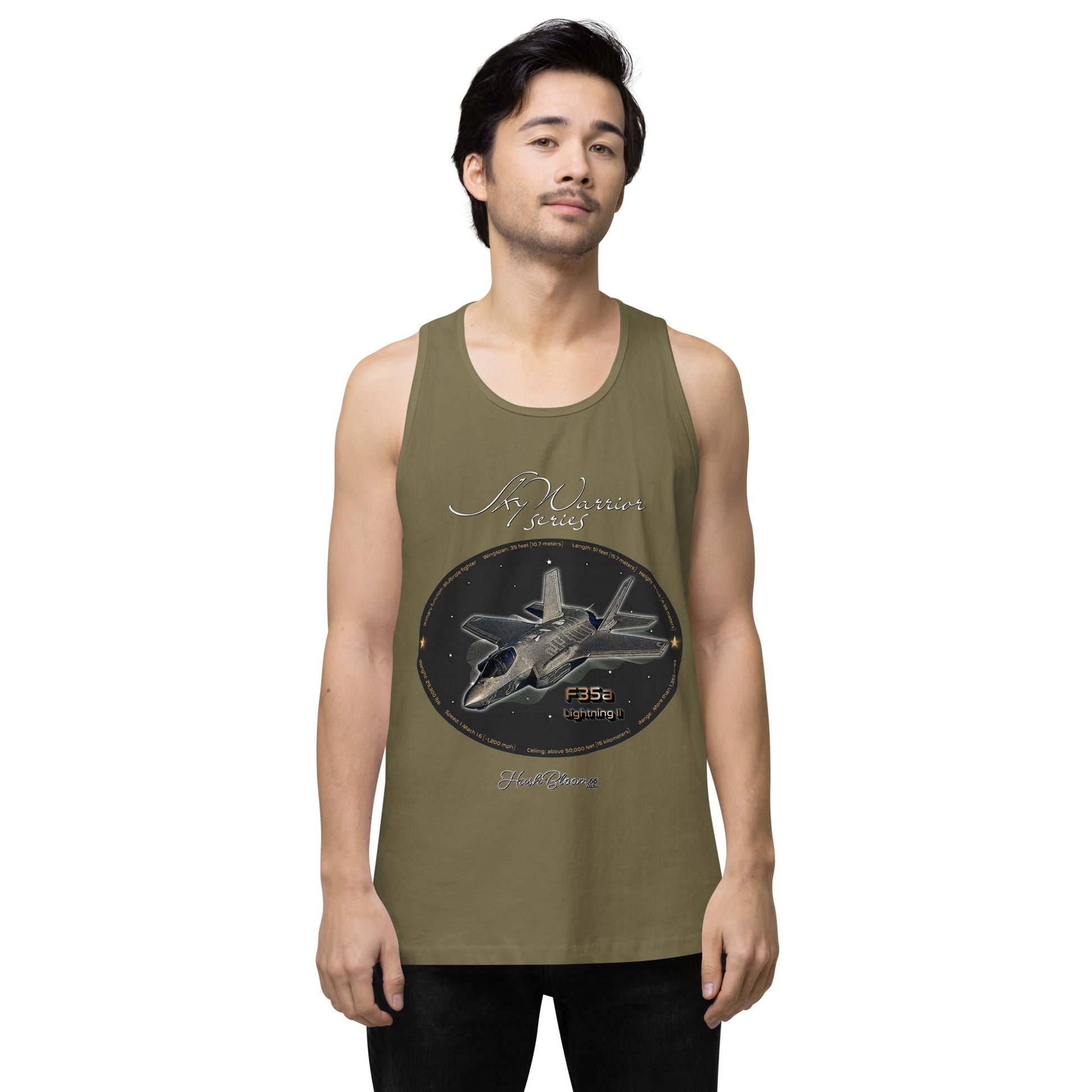 Military Green - F35A Lightning Men’s premium tank top