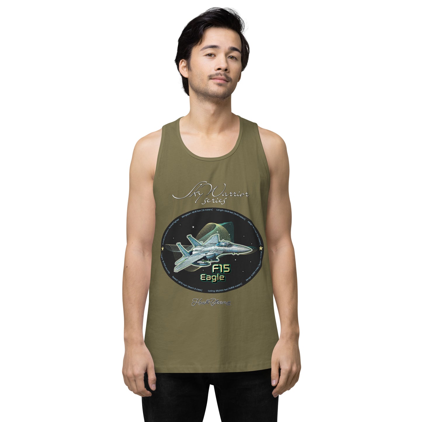 Military Green - F15 Eagle Men’s premium tank top