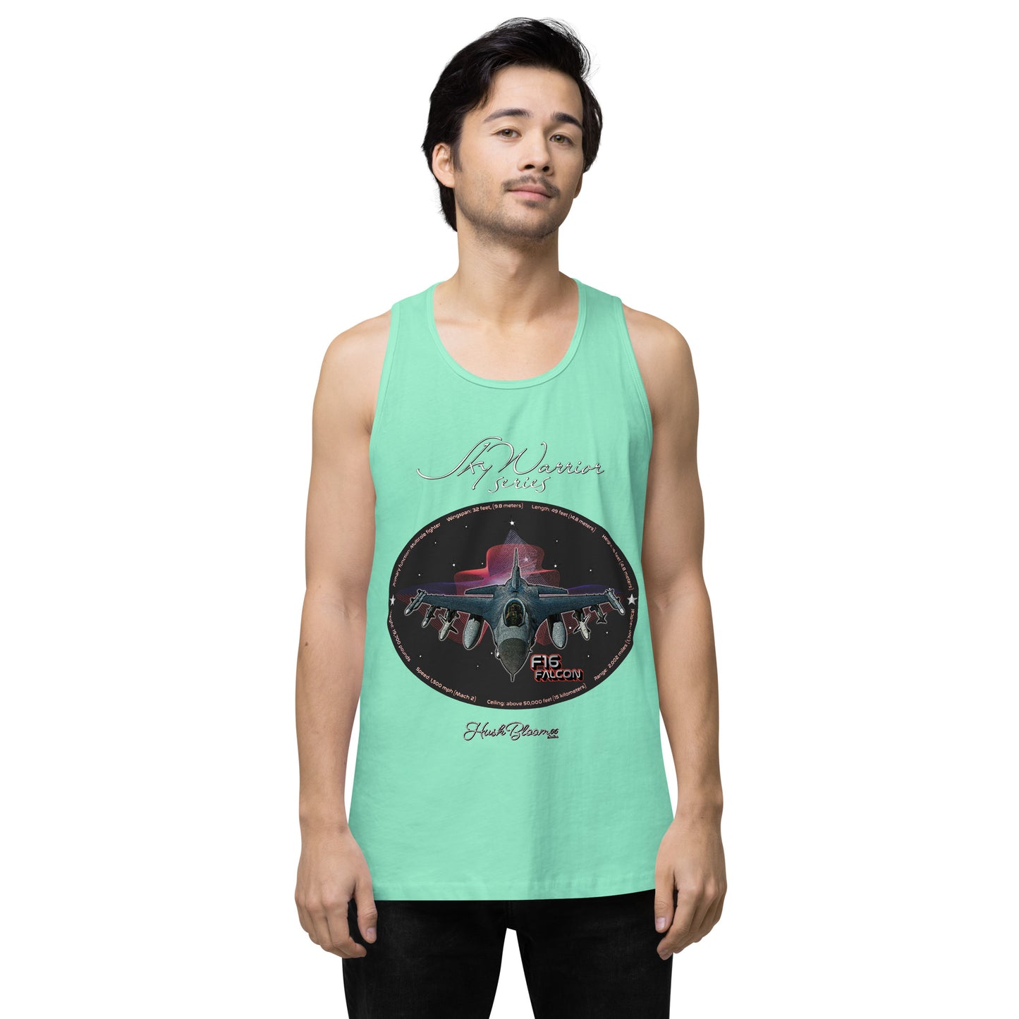 Mint - F16 Falcon Men’s premium tank top