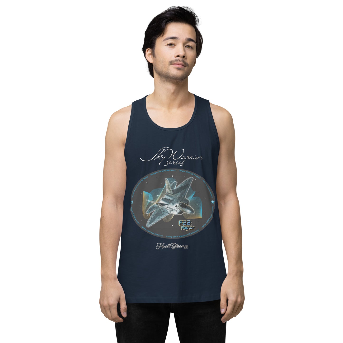 Navy - F22 Raptor Men’s premium tank top