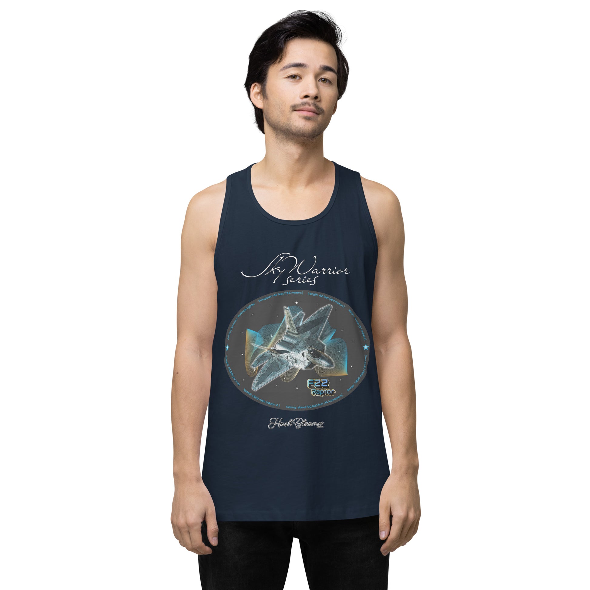 Navy - F22 Raptor Men’s premium tank top