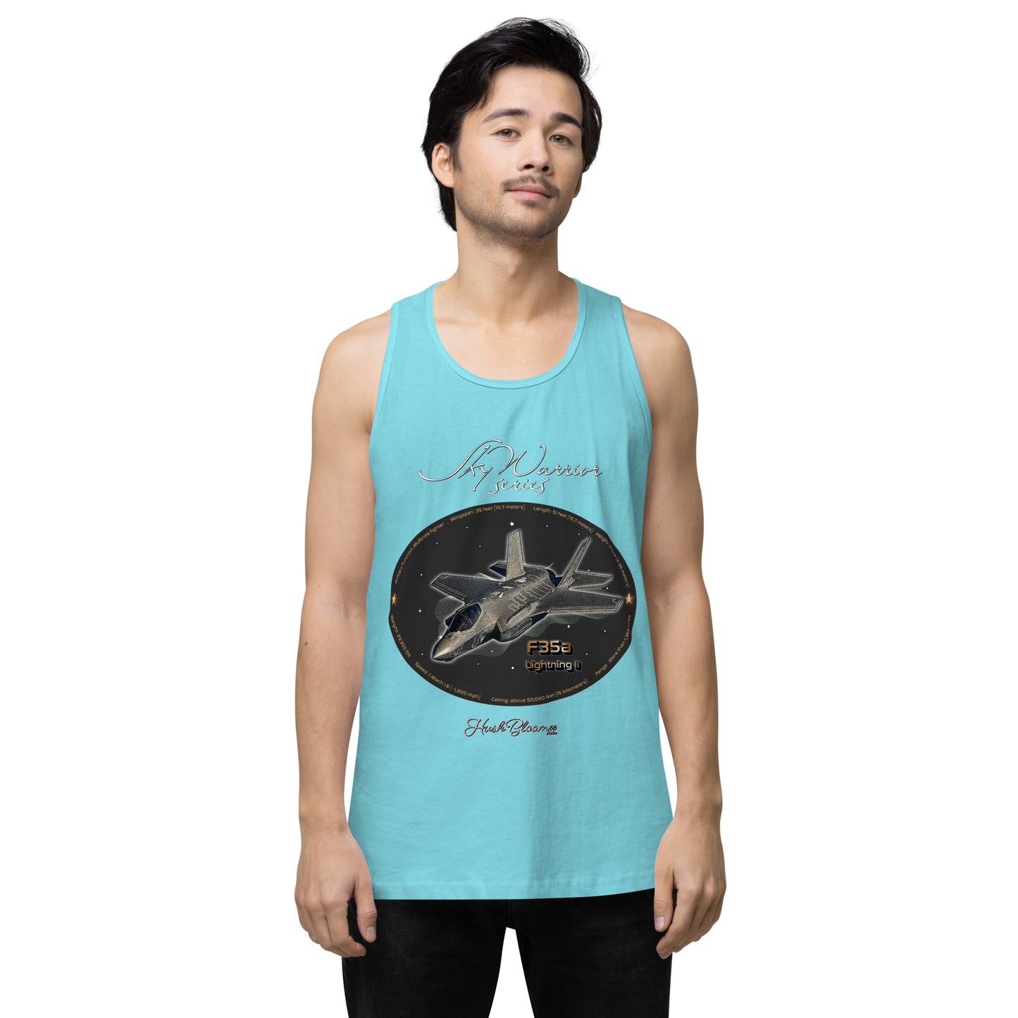 Pacific Blue - F35A Lightning Men’s premium tank top