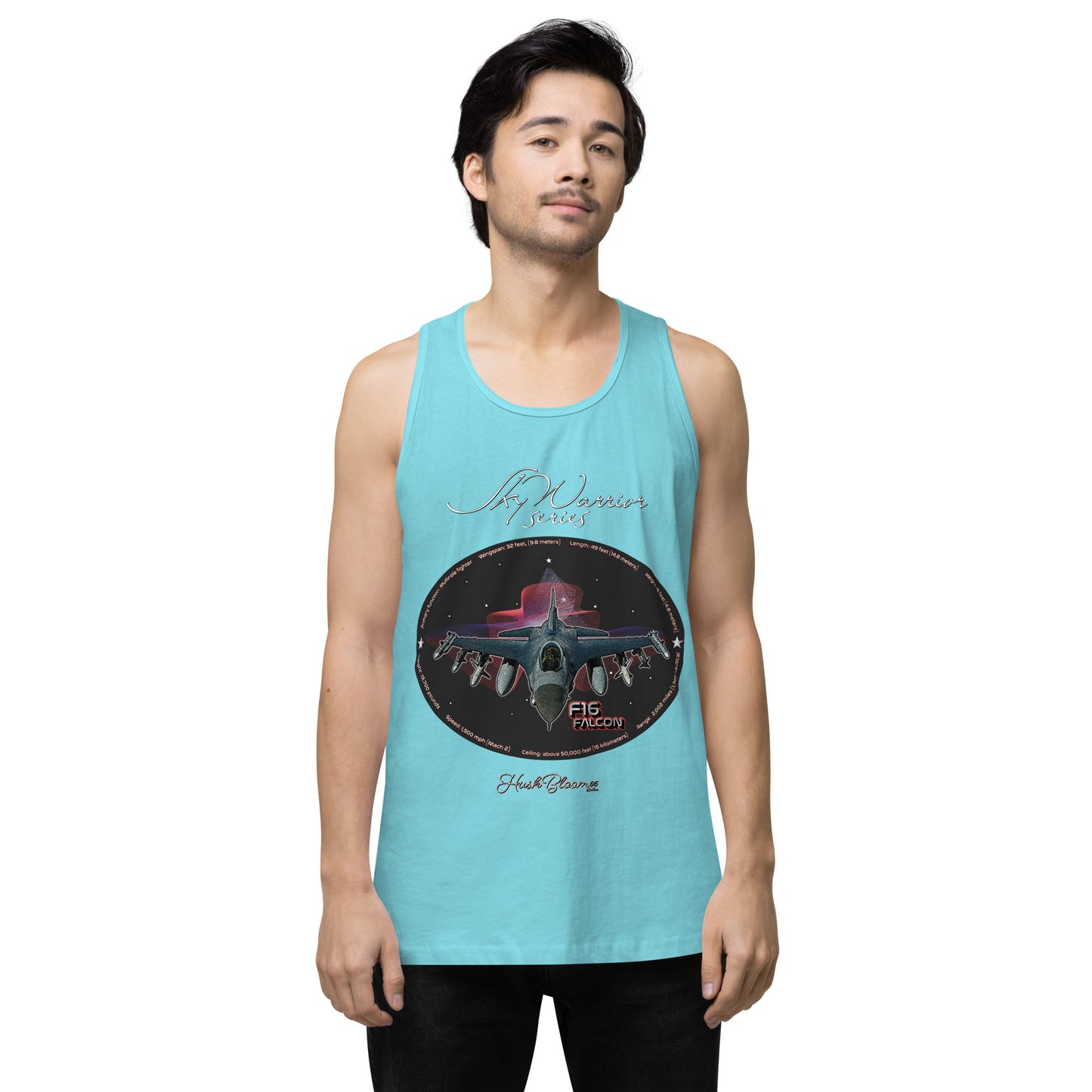 Pacific Blue - F16 Falcon Men’s premium tank top