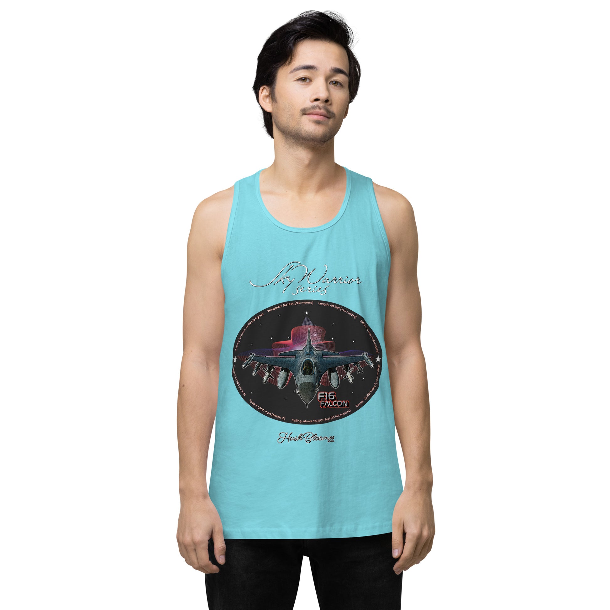Pacific Blue - F16 Falcon Men’s premium tank top