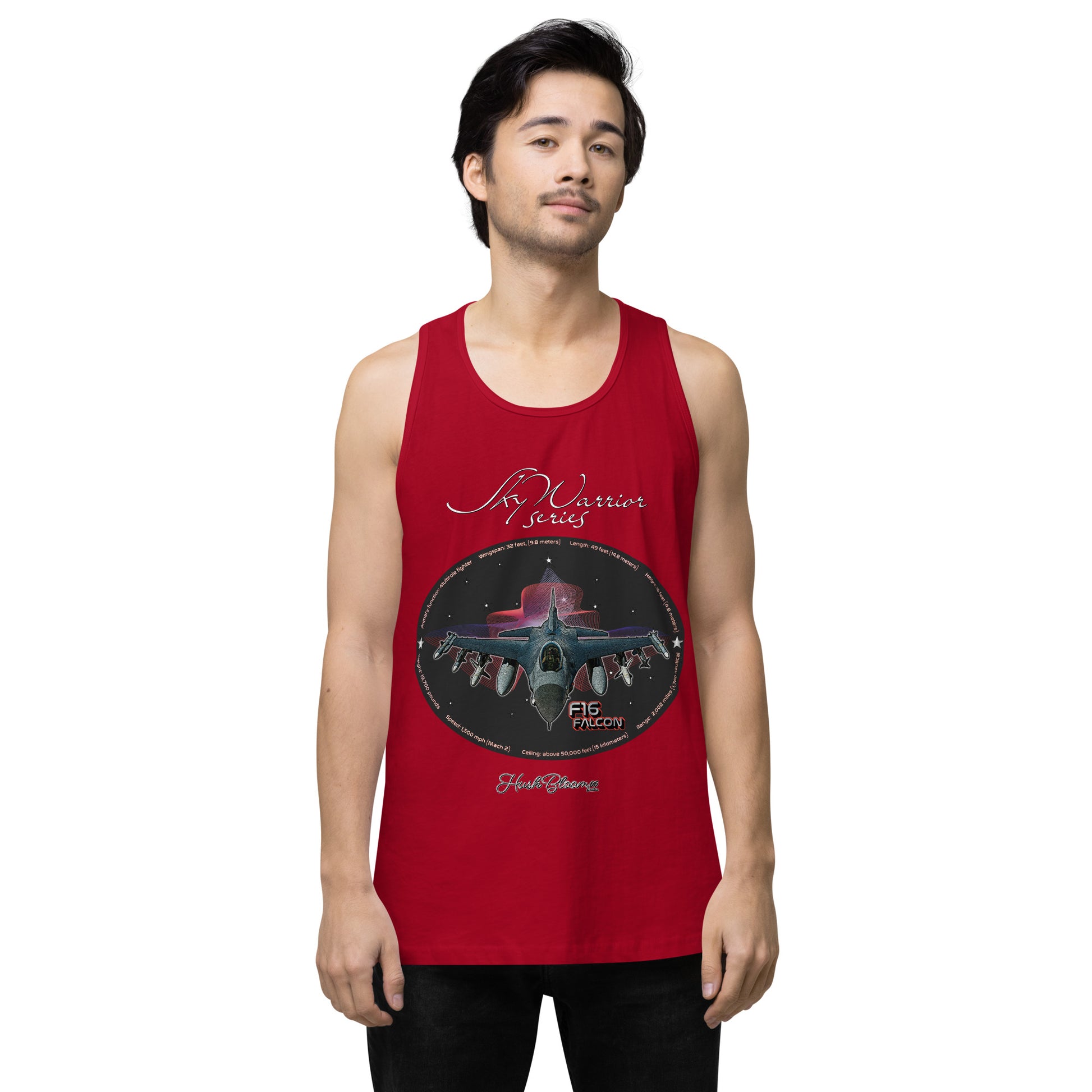Red - F16 Falcon Men’s premium tank top