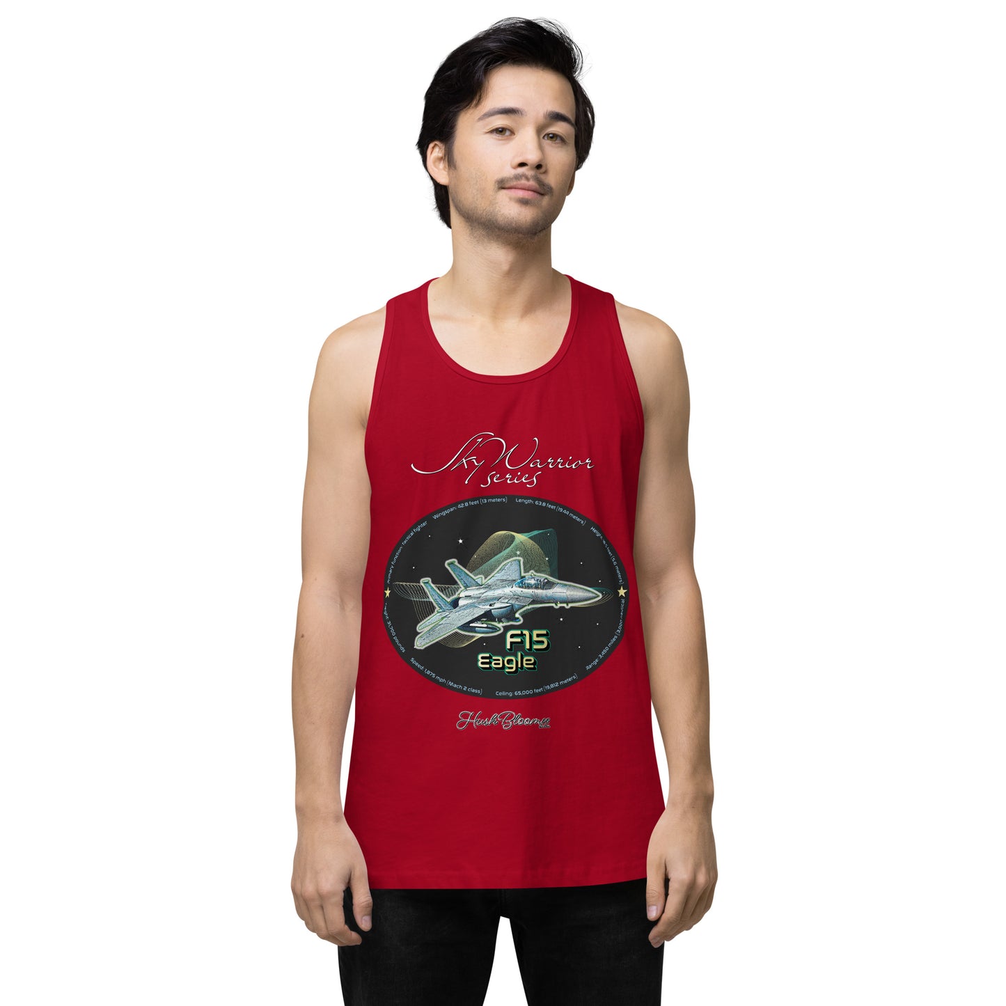 Red - F15 Eagle Men’s premium tank top