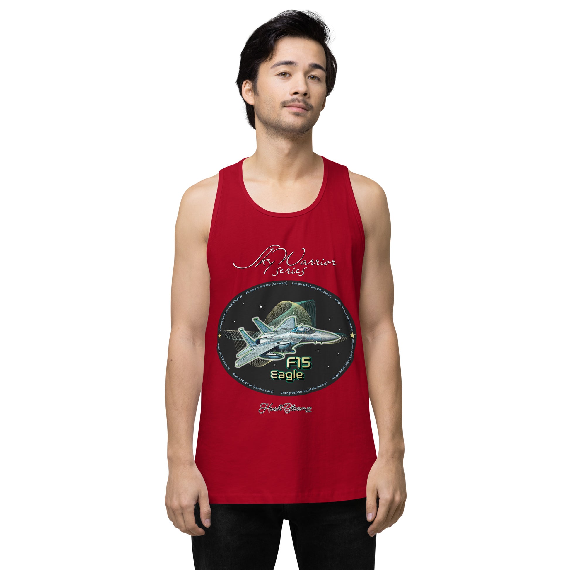 Red - F15 Eagle Men’s premium tank top