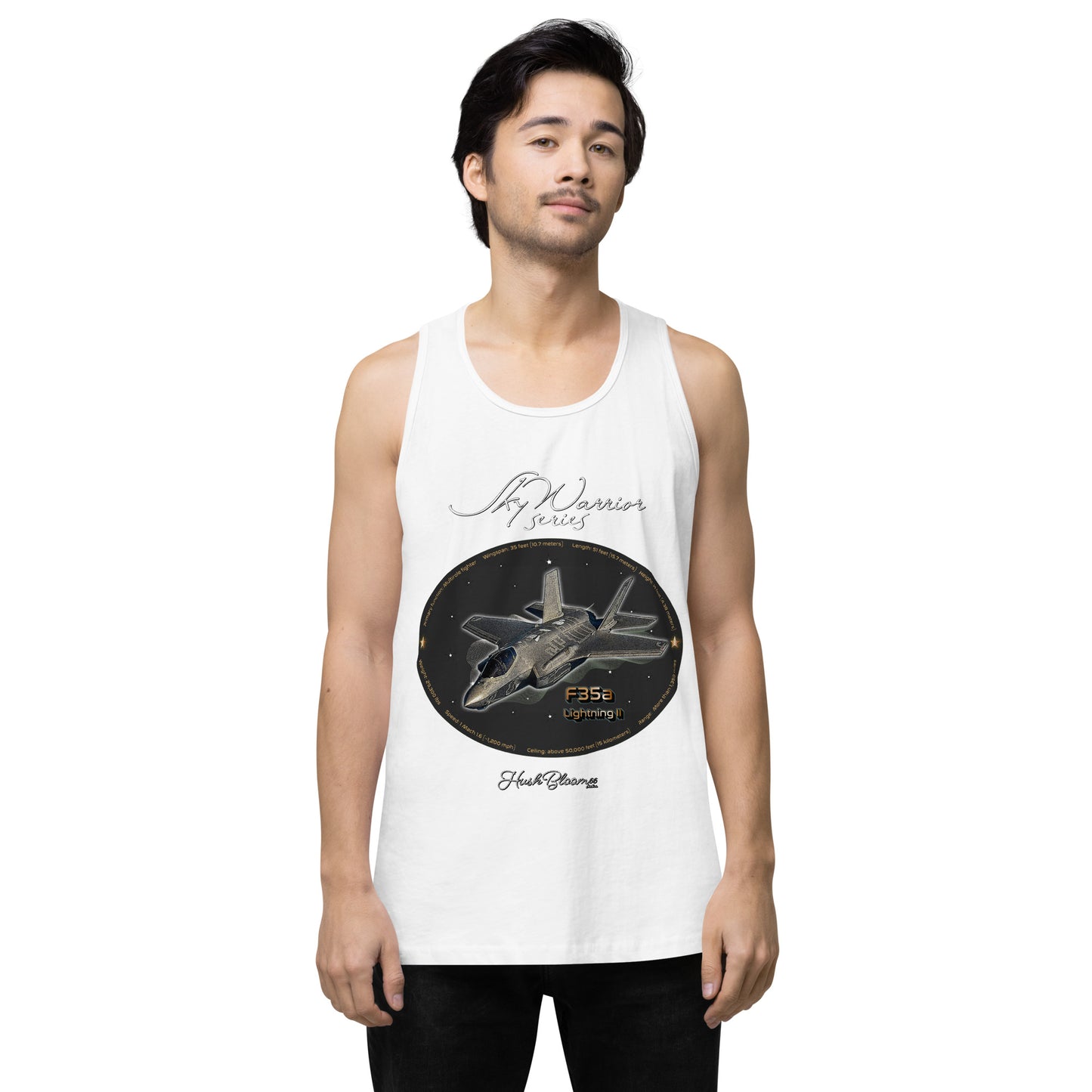 White - F35A Lightning Men’s premium tank top