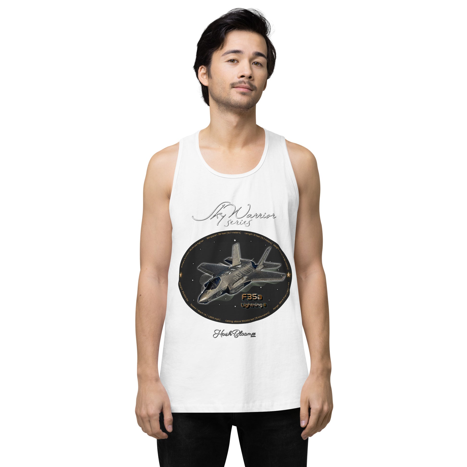 White - F35A Lightning Men’s premium tank top