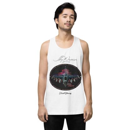 White - F16 Falcon Men’s premium tank top