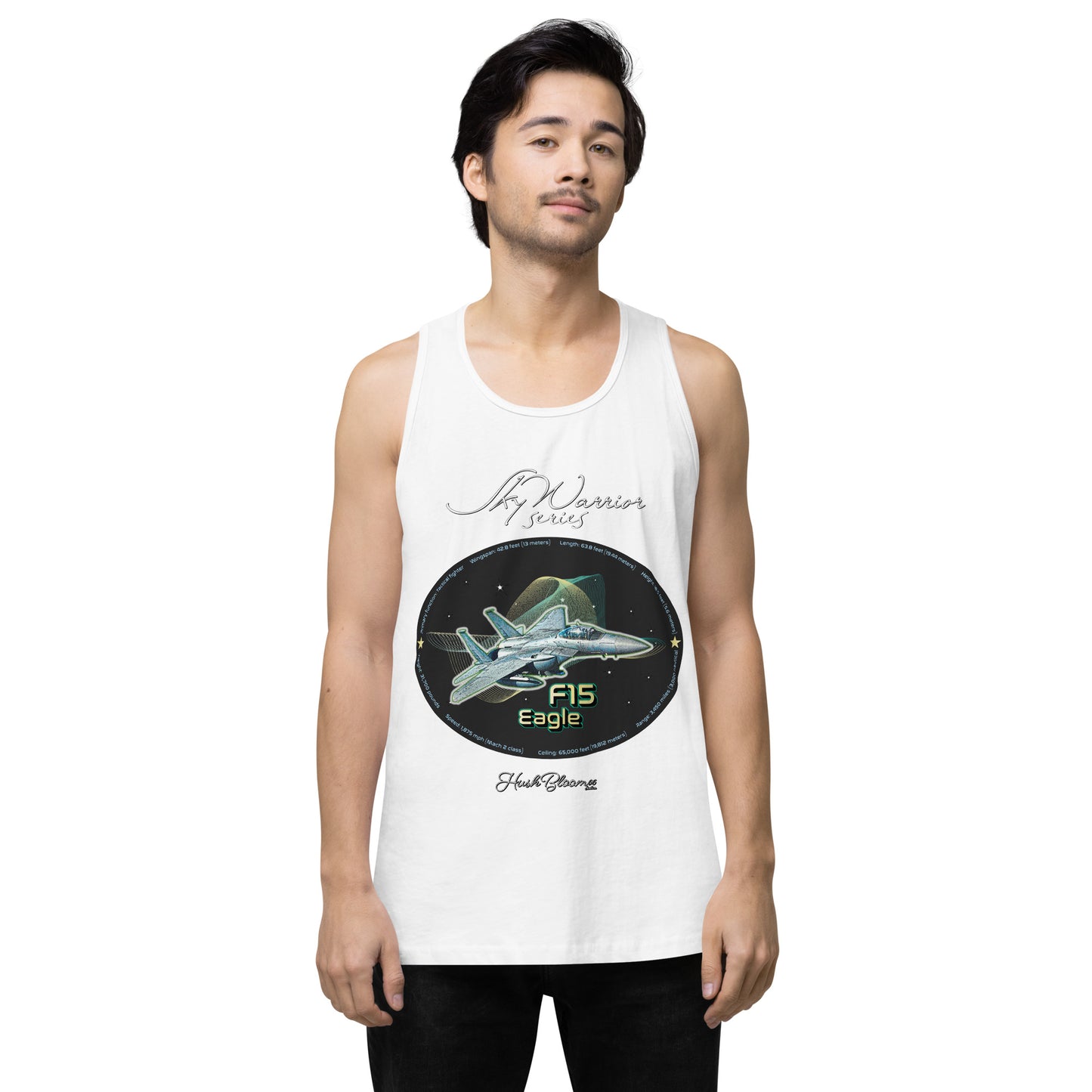 White - F15 Eagle Men’s premium tank top