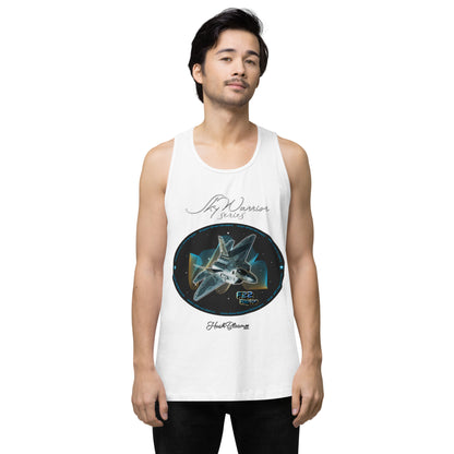 White - F22 Raptor Men’s premium tank top