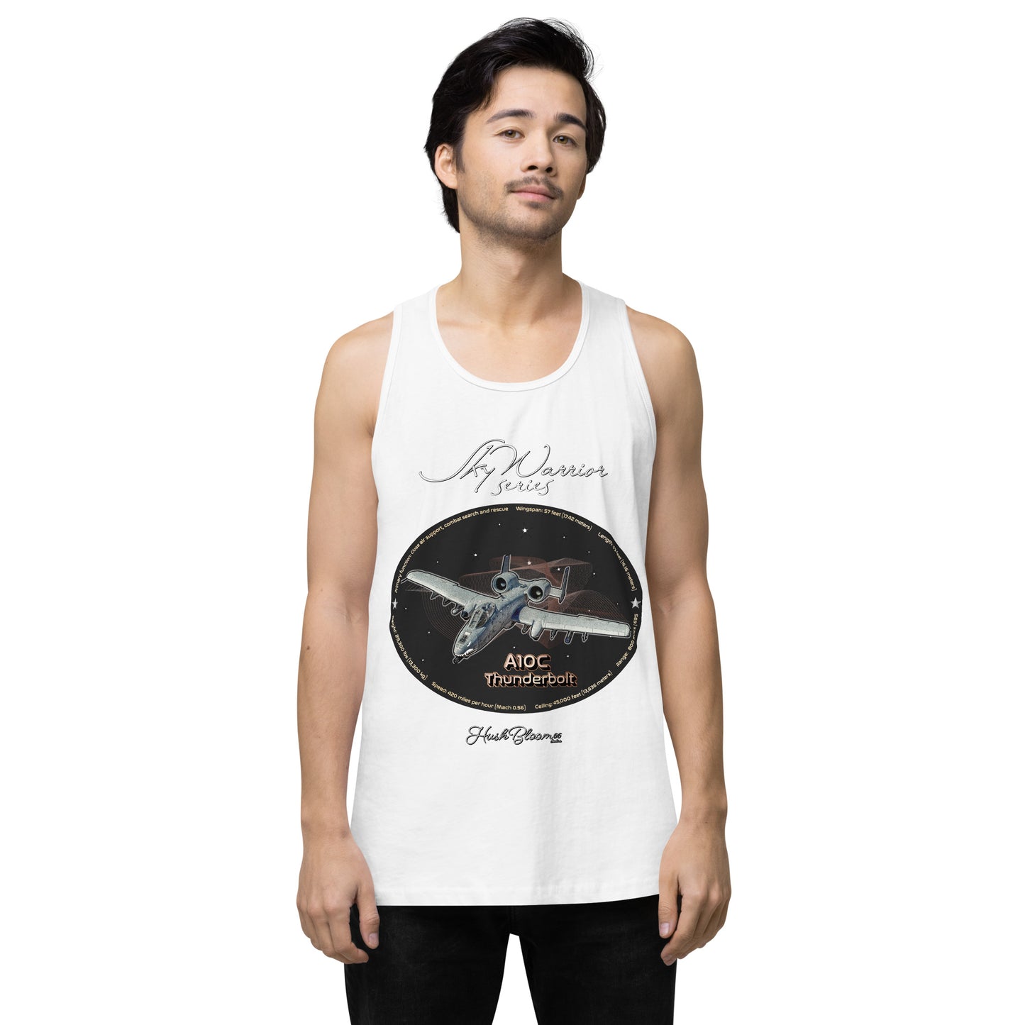 White - A10C Thunderbolt Men’s premium tank top