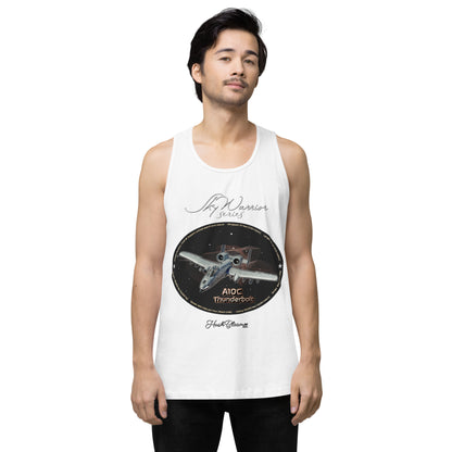 White - A10C Thunderbolt Men’s premium tank top