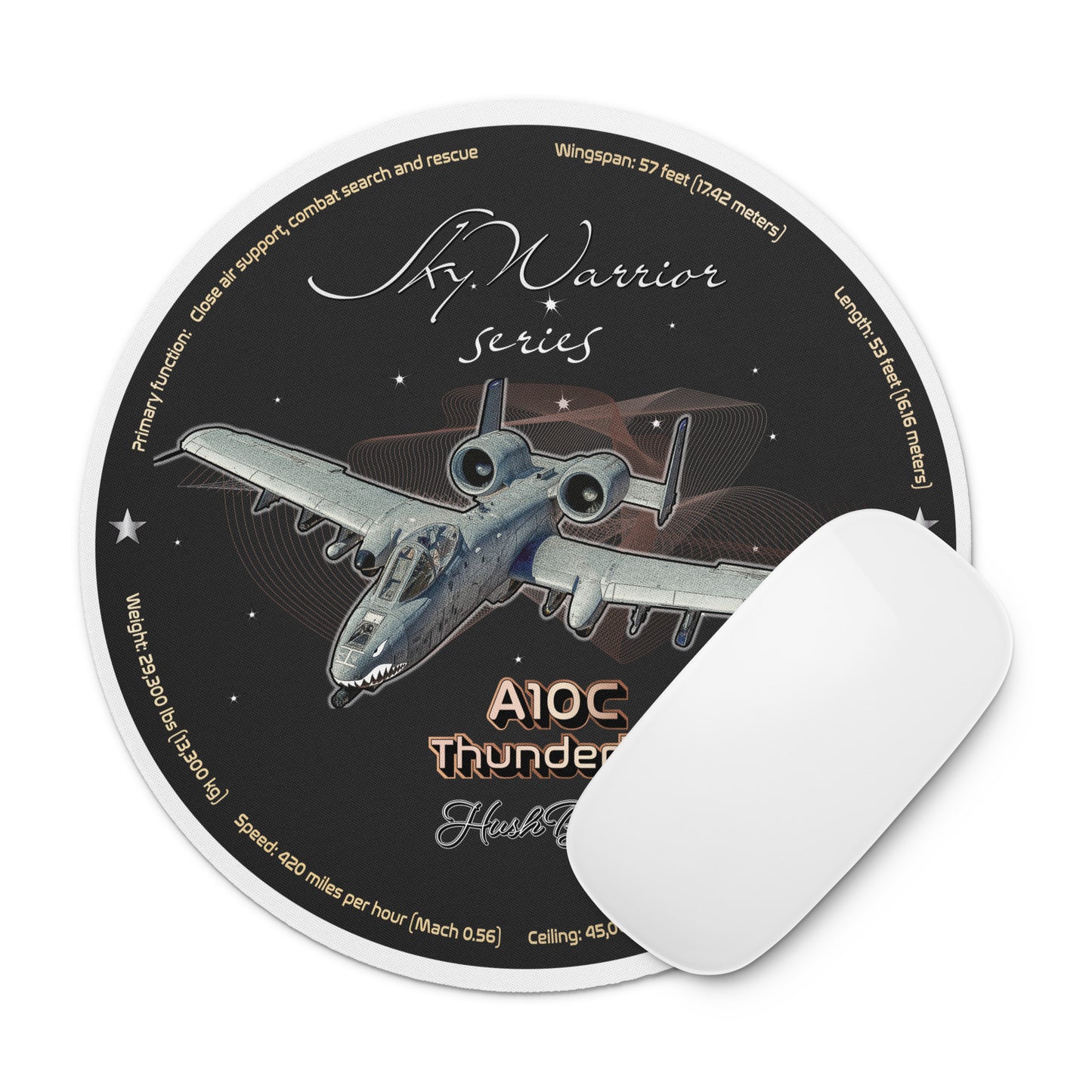 A10C Thunderbolt Round mouse pad