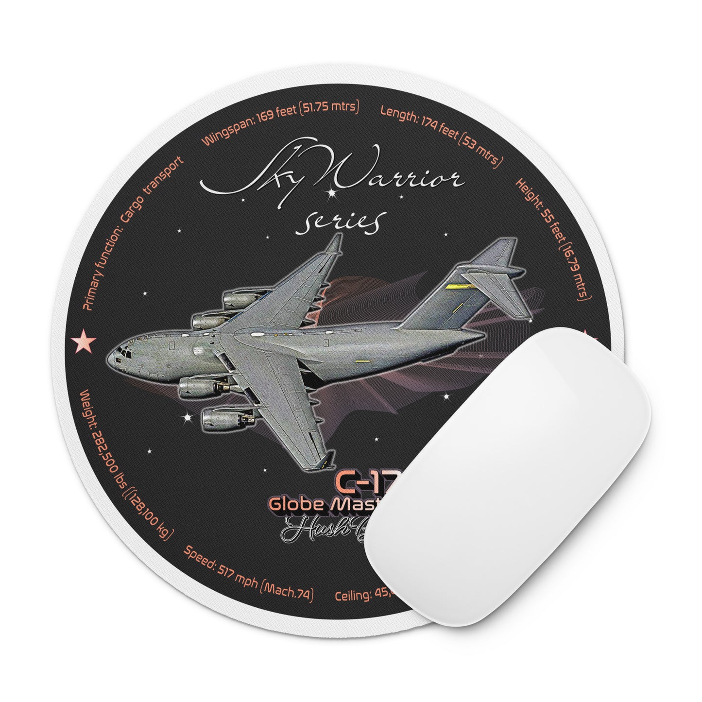 C17 Globe Master III Round mouse pad