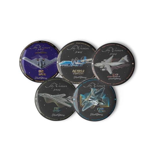 Skywarrior Fighter Set of pin buttons (Style 1)