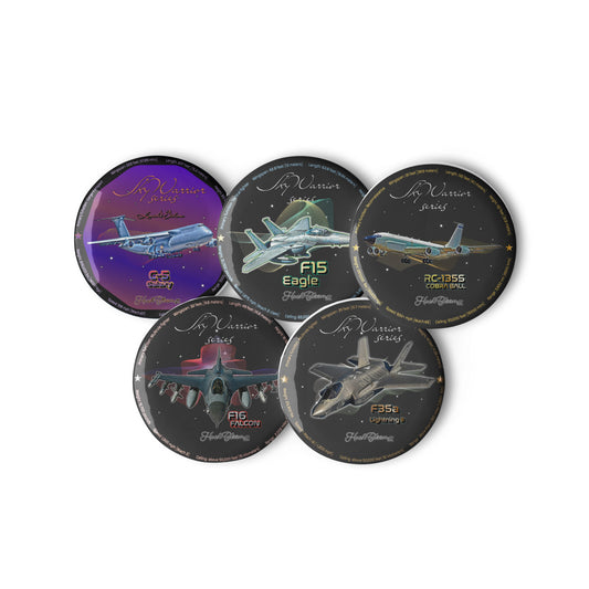 Skywarrior Fighter Set of pin buttons (Style 2)