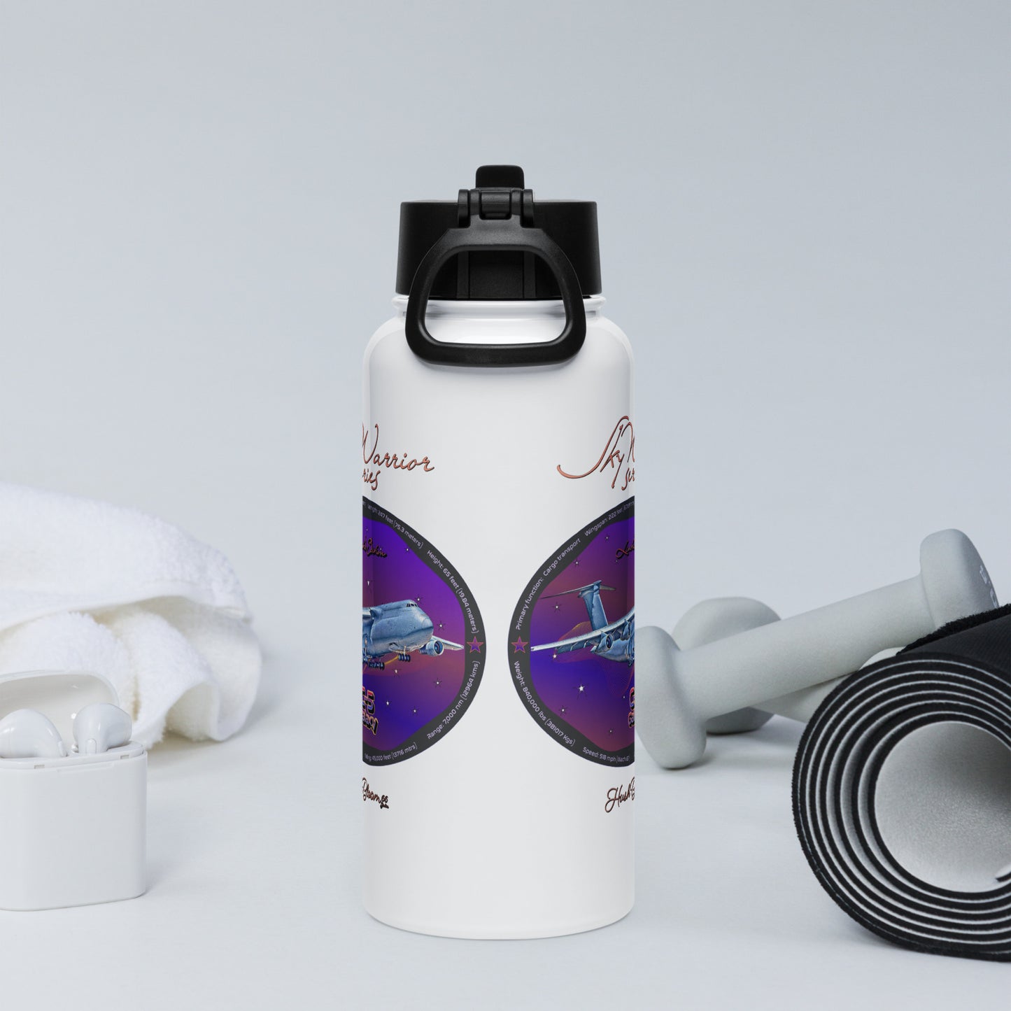 C5 Galaxy (Limited Edition) Stainless steel water bottle with a straw lid