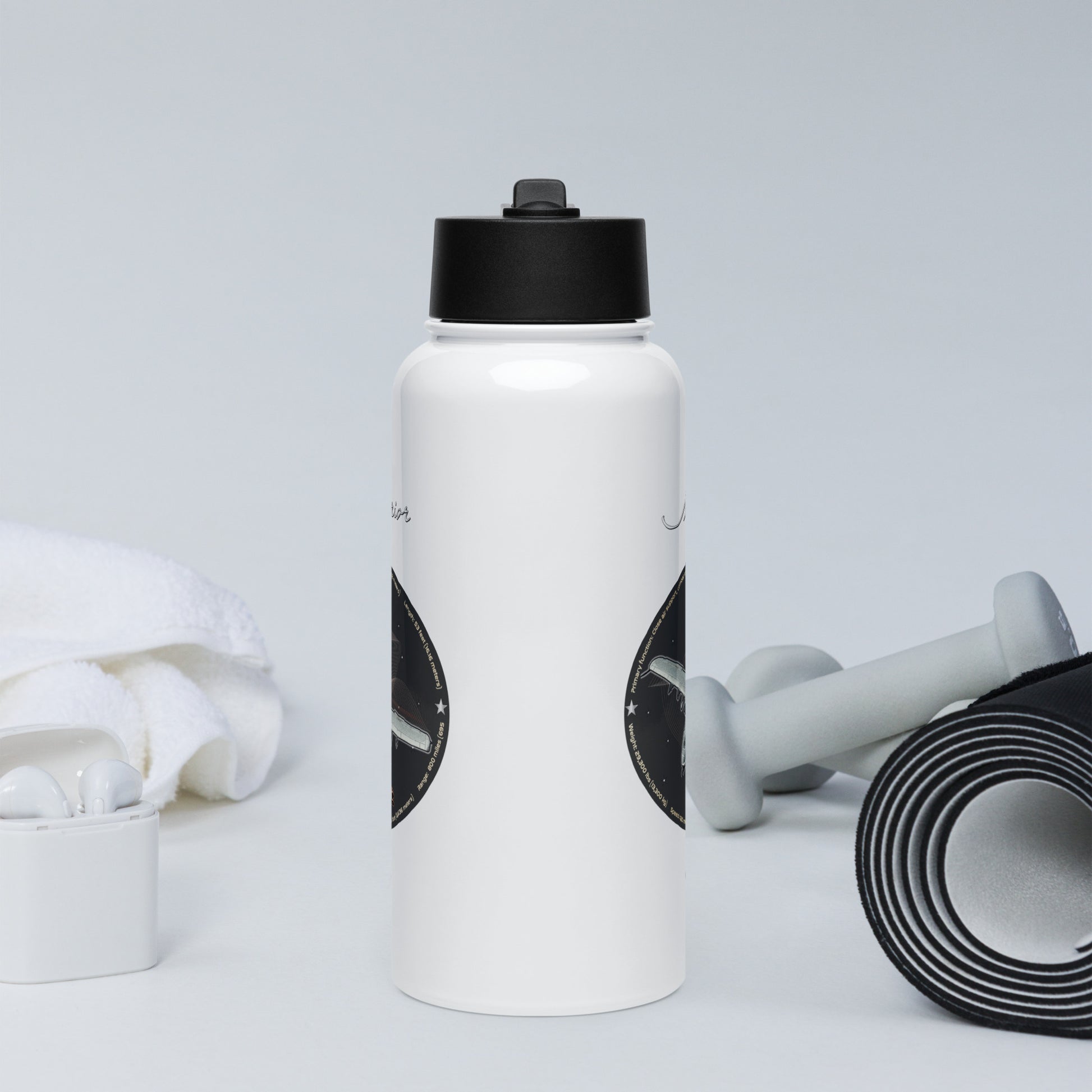 A10C Thunderbolt Stainless steel water bottle with a straw lid