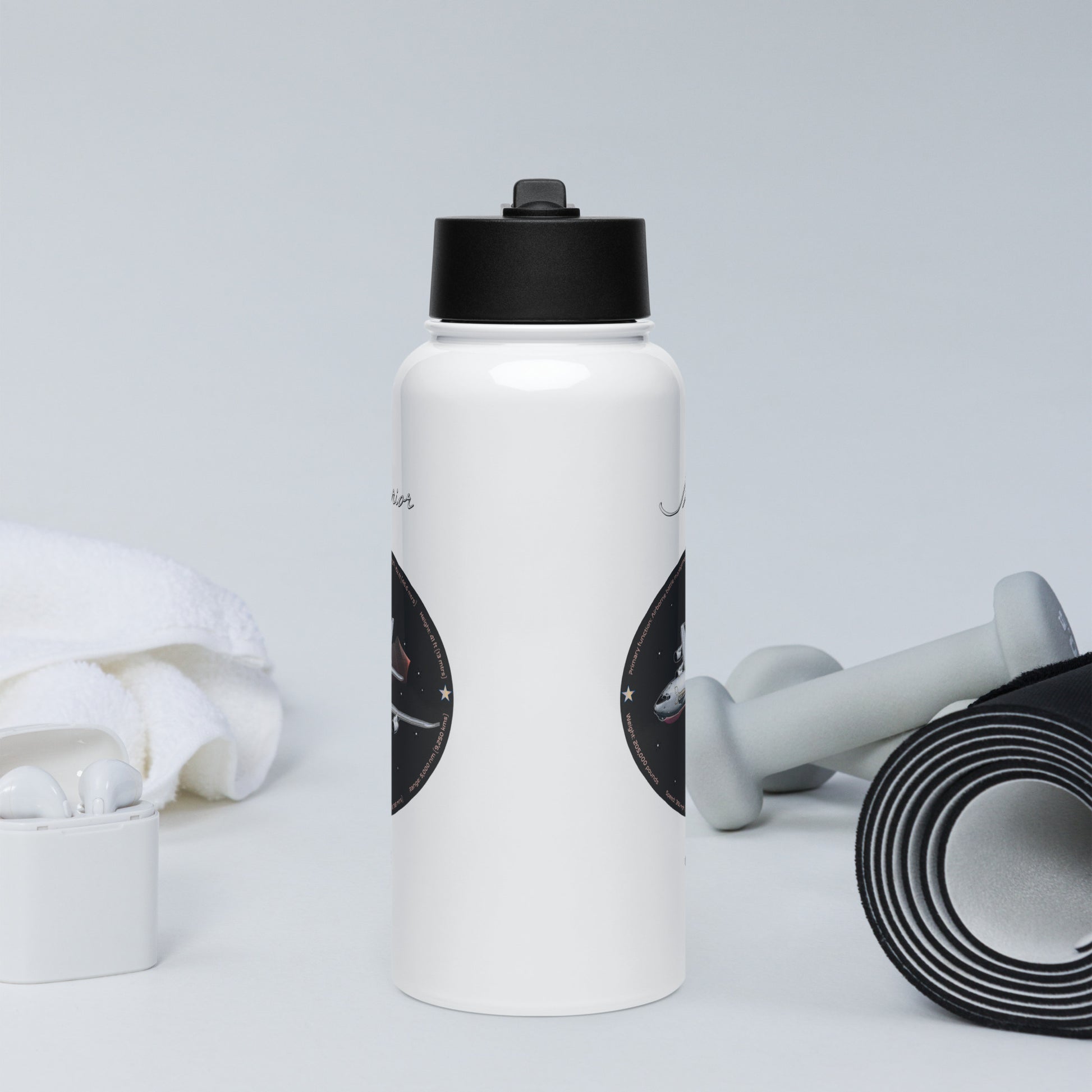 E3 Sentry Stainless steel water bottle with a straw lid