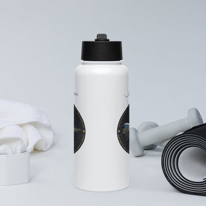 RC135S Cobraball Stainless steel water bottle with a straw lid