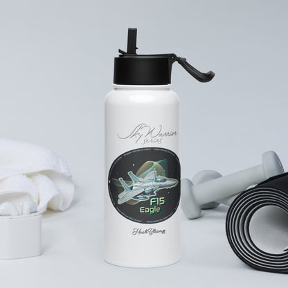 F15 Eagle Stainless steel water bottle with a straw lid