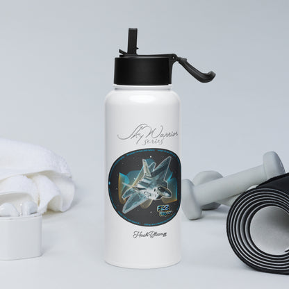 F22 Raptor Stainless steel water bottle with a straw lid