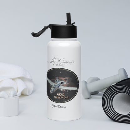 A10C Thunderbolt Stainless steel water bottle with a straw lid