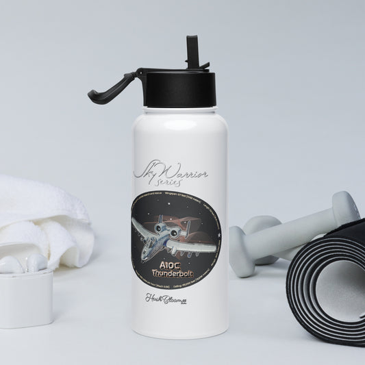A10C Thunderbolt Stainless steel water bottle with a straw lid