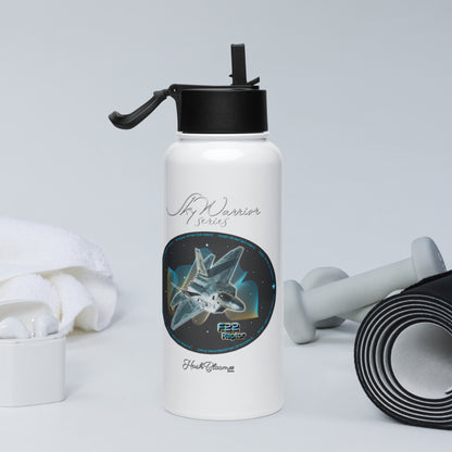 F22 Raptor Stainless steel water bottle with a straw lid