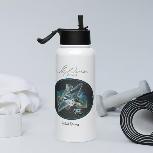 F22 Raptor Stainless steel water bottle with a straw lid