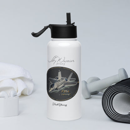 F35A Lightning Stainless steel water bottle with a straw lid
