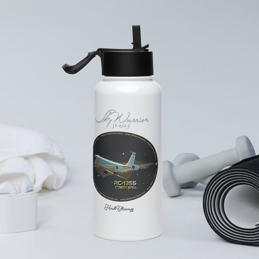 RC135S Cobraball Stainless steel water bottle with a straw lid