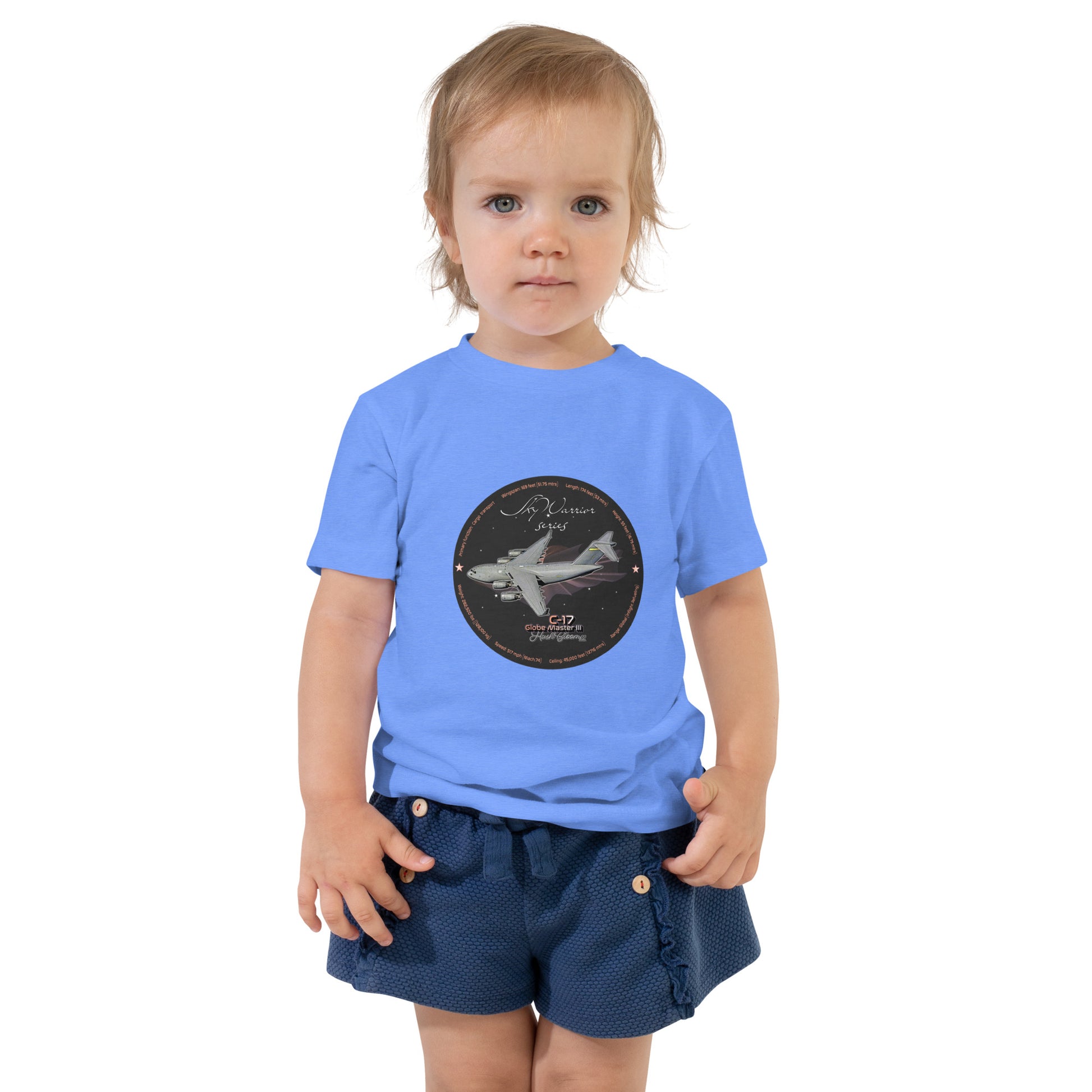 Heather Columbia Blue - C17 Globe Master III Toddler Short Sleeve Tee
