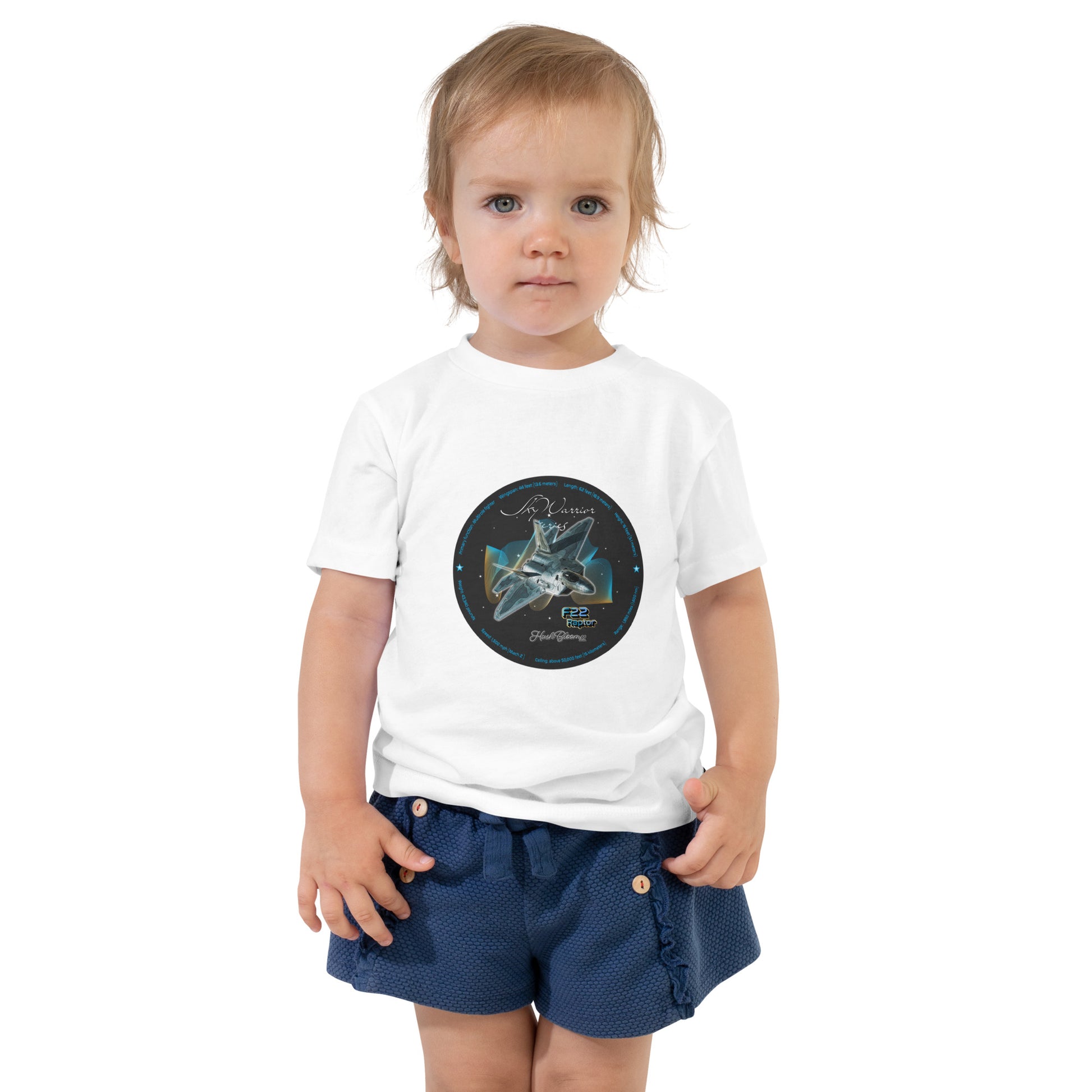 White - F22 Raptor Toddler Short Sleeve Tee